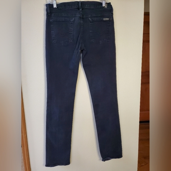 7 For All Mankind Women's Black Straight Leg Jeans Size 29 - Picture 4 of 4